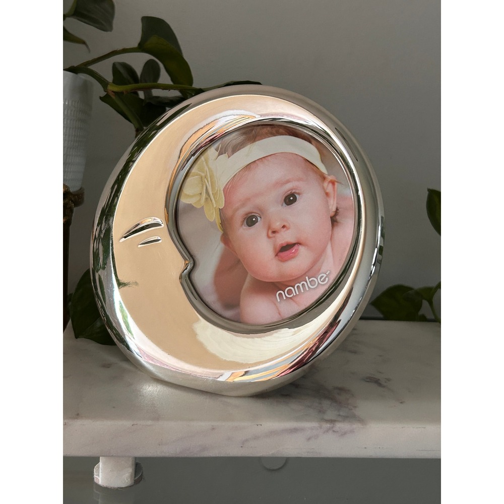 Nambé Moon Frame Silver Plated Crescent Photo Frame Celestial Modern Decor Gift